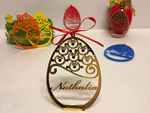 Personalisierte Ornamente mit Namen, Custom Ei, Osterei Acryl-Kugeln, Frohe Ostern Ostergeschenk, Geschenk für Kinder, Ostern Deko, Anhänger für Ostern, personalisiert mit Ihrem Namen oder Wunschtext