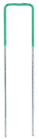 Nägel in U-Form mit quadratischem Kopf, grün bemalt, 100 Stück, robuste Bodenanker, geeignet für die Befestigung von Schattennetzen und Kunstrasen