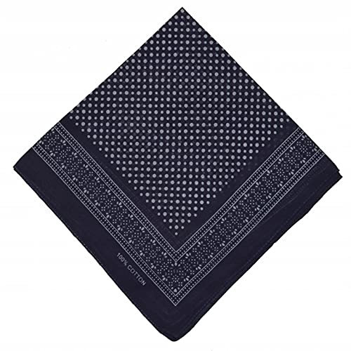 Schals & Tücher Bandana Halstuch Bikertuch Nickituch Kopftuch Baumwolle Mundschutz Piratentuch Marineblau mit Punkt