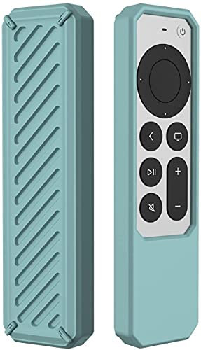 Custodia in silicone per telecomando Siri (2° generazione) 2021, leggera, antiurto, antiscivolo, protettiva in gomma per Apple 4K HD TV Siri Remote (2° generazione), colore: verde