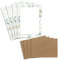 25 Briefpapier-Sets DIN A5 - Naturpapier in Creme mit Rahmen mit Eukalyptus-Zweigen - mit Briefumschlägen DIN C6 in Sandbraun Briefbogen bedruckbar ideal für Hochzeitseinladungen