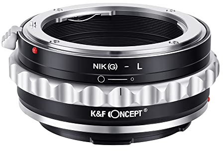 K&F Concept -Adaptador de Enfoque Manual, Compatible con Lentes Objetivos Nikon F (G-Type) Mount y Cuerpos de Cámara Leica L Mount, Anillo Adaptador Manual Lens