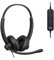 JPL Headset Commander-2 (V2) Binaural, Corded, USB-A Plug & Play, Office/Contact Centre, Noise Cancelling, Soft Pouch Case, A to C USB Adapter, Compatible with Major Softphones - Black