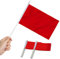 Anley Lot de 12 mini drapeaux rouges – Petits drapeaux miniatures vierges rouges solides sur bâton– 12,7 x 20,3 cm avec mât solide et pointe en forme de lance