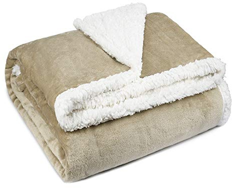 Catalonia Classy Coperta in pile Sherpa double-face per letto singolo, coperta calda extra spessa per divano, coperta per divano accogliente, coperta per tutte le stagioni o per soggiorno, 150x200 cm