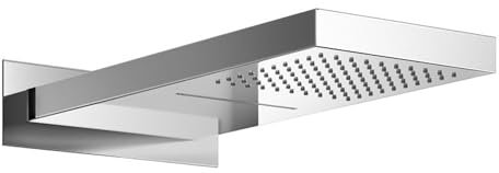 ENKI, R41, Rectangular Dual Fixed Shower Head, Overhead Waterfall & Rainfall Function, 575 x 230mm, Polished Chrome