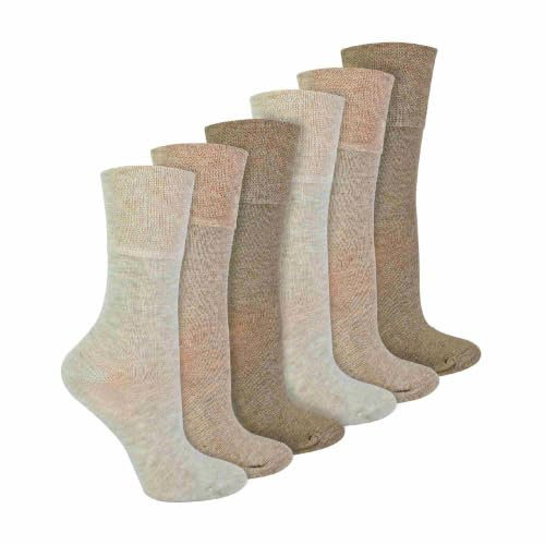 IOMI 6er Pack Damen Socken Ohne Gummibund Atmungsaktiv Extra Weit Bambus Diabetikersocken