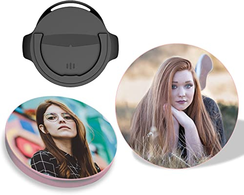 Photo Personalized Expanding Phone Mount Grip Holder for Cellphone,Collapsible Stand(Circle Pink)