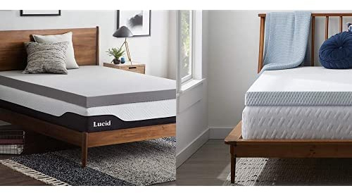 LUCID 10 cm Memory Foam Matratzen Topper mit Bambuskohle – mit Bezug für Matratzentopper – rutschfest & maschinenwaschbar – Topper 150x200 cm