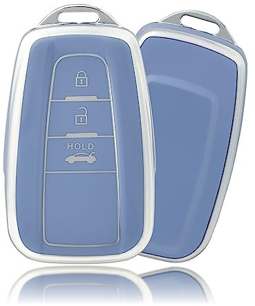OFFCURVE Custodia Chiavi Auto Guscio Chiave, Cover Chiave Copri Chiavi Telecomando 3 Tasti Adatto per Toyota Corolla RAV4 Camry Prius Prime Avalon C-HR GT86 Highlander Land Cruiser Prado Yaris Hilux