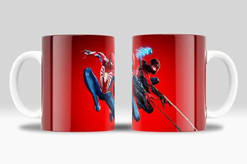 newseny Taza de Spiderman 2 el juego con Miles Morales y Venom - Regalo para fans Spiderman y Venom | Cerámica 355ml (Spiderman 2)