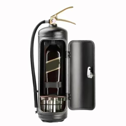 ZZPXMY Extintor Mini Bar Armario de Vino, Caja de Almacenamiento de Vino Novedad Creativa, Armario de Vino de Metal, Sistema de Almacenamiento de Vino en Forma de Extintor. (Negro)
