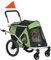 PawHut Rimorchio da Bici e Passeggino per Cani 2 in 1 Pieghevole in Alluminio e 600D Oxford, Carrello di Trasporto per Cani Taglia Media con Catarifrangenti e Bandierina, Verde