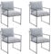 Wahson Esszimmerstühle 4er Set, Küchenstühle Metallrahmen Sessel Polsterstuhl Abnehmbares Kissen, Freizeitstühle Loungesessel aus Chenille Stoff für Esszimmer/Wohnzimmer, Grau