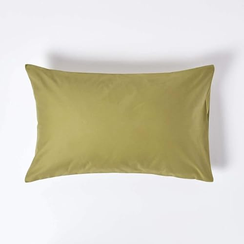 HOMESCAPES 1000 Thread Count Egyptian Cotton Green Standard Size Pillowcase Luxury Housewife Pillow Case Pack of 4