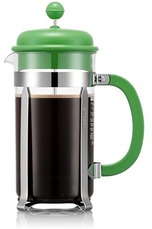 Bodum 34oz Caffettiera French Press Coffee Maker with Reusable Stainless Steel Filter, BPA-Free Plastic Carafe, Apple Green