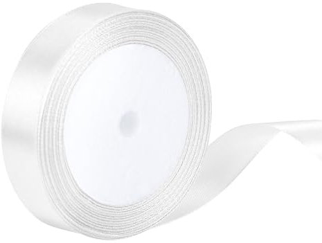 22 Meters Satinband weiß 20mm Breit, Dekoration Präsent Geschenkband Breit Schleifenband, weiß Dekoband, Stoffband für Hochzeit, Geburtstag Geschenke Der Valentinstag Verpackung von Geschenken