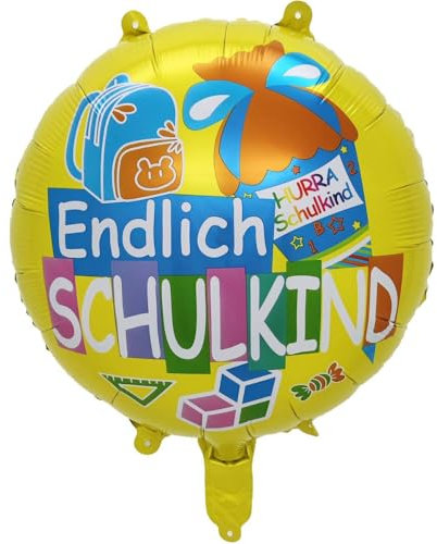 DIWULI Endlich Schulkind Ballon - Einschulung Schule Party