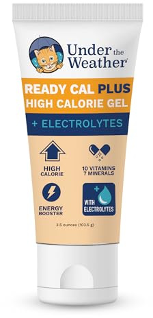 Under the Weather Pet Electrolytes Ready Cal Plus Gel for Cats | Vet-Formulated High-Calorie Supplement for Cats & Kittens | Promotes Weight Gain & Boosts Energy for Sick Felines | 3.5 Oz Tube Pack