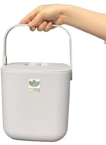 EcoBio Biomülleimer Küche 7L Komposteimer für alltäglichen Biomüll Behälter - Spülmaschinenfest - Geruchsdicht - Sieb - Bio Mülleimer klein mit Deckel Eimer Bioabfallbehälter Biotonne (Helles Grün)
