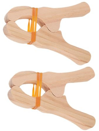 Abaodam 2pcs Large Wooden Travel Clothes Pegs Antislip Design Boys and Girls Play Tent Clips Beach Towel Pegs for Outdoor Boys and Girls Fort Building Kit Heavy Duty Wooden Clothes Pins