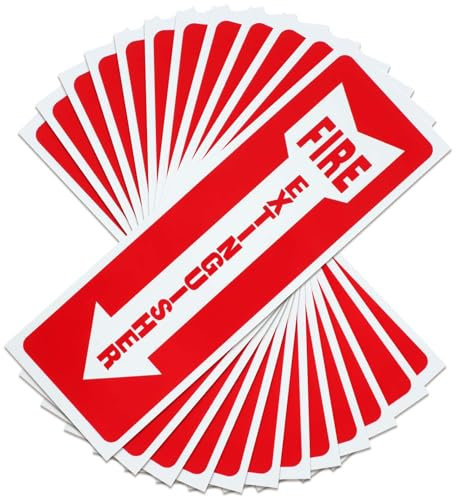 12 Pack Fire Extinguisher Signs, 4 x 12 Safety Sign Sticker with Arrow Waterproof and UV Protected Strong Self Adhesive and Durable for Home Office Businesses Outdoor places