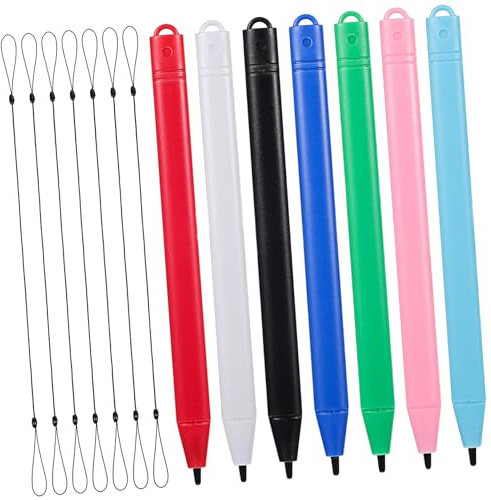 MAGICLULU Stylets pour Écran Tactile Prise Confortable Lot de 7 en Plastique avec Attache Élastique Usage Polyvalent pour Dessin et Tablette LCD