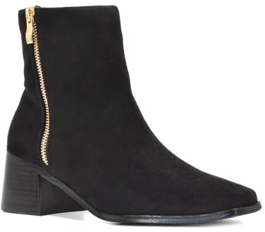 ESSEX GLAM Women's Chelsea Ankle Boots Ladies Low Block Heel Square Toe Zip Biker Booties Size 3-8