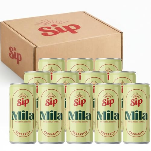 Sip Margarita Alcohol Free Cocktail Cans 12 Pack | Bar-Quality Mocktails Ready to Drink | Made with Real Fruit, Agave & Jalapeño Extract | No Added Sugar & Natural Ingredients | UK Brand