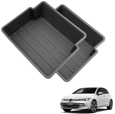 Coleya Aufbewahrungsbox Unter Dem Sitz Kompatibel mit VW Golf 7 7.5 2013-2019, Vorderen Sitzen Verstecktes Fach, Organizer unter Vordersitzen Golf 7 Auto Zubehör (2 Stück)