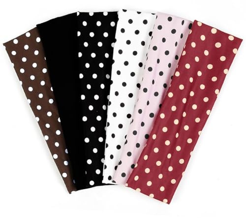 LuminaVerde Stirnband Damen, 6 Stück Haarband Damen Polka Dot Trendy Hair Accessories 6PCS Mode Hairbands für Frauen