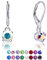 DTPSilver - Damen Klappbügel Ohrringe 925 Sterling Silber mit Kristallen von Swarovski® Elements 6 mm Runde - Farbe : Aurore Boreale