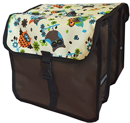 FAHRRADTASCHE Kinderfahrradtasche Satteltasche 20-26 Gepäckträgetasche Doppel (38 Braun Eulen)
