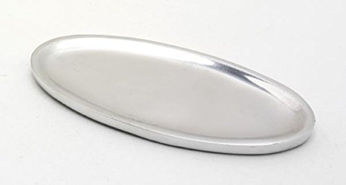 Kerzenteller oval 17 x 10 cm Aluminium Silber poliert für Ovalkerzen, Ellipsen, Hochzeitskerzen, Taufkerzen