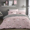 Fusion Géo Housse de Couette et 2 taies d'oreiller, Polyester, Rose Poudré, 200 x 200cm