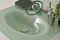 SAM Milchglasbecken Santana, 70 cm, Waschbecken oval, grünes Glas, Waschtisch, ohne Unterschrank
