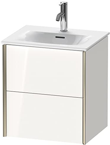 Durait XViu 4131 Waschtischunterbau wandhängend, 2 Schubkästen, für Waschtisch Viu 234453, 510x420 mm, Farbe (Front/Korpus): Champagner matt/weiß Hochglanz. - XV41310B122