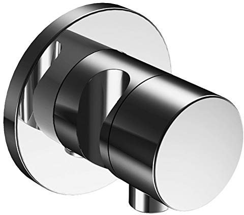 Keuco IXMO Armatur 59548, 3-Wege Umstellventil mit Schlauchanschluss und Brausehalter Unterputz, Griff Pure, Farbe: Edelstahl-Finish