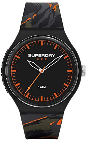 Superdry Damen Analog Quarz Uhr mit Silicone Armband SYG270BO
