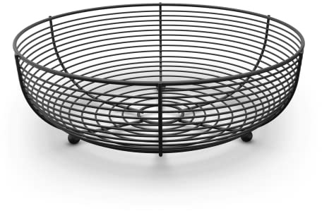 CAXXA Countertop Fruit Bowl, Wire Basket for Fruits, Breads, Vegetables,Snacks, Black
