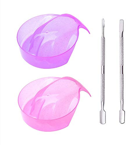 4Pcs Nail Art Soak Bowl Nail Soak Tray for Art, Polishing, Remover, Manicure Spa Hand Soak Bowl Nail Art Remover Soak Soaker Treatment Bowl
