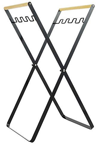 QWEASDF Portable Trash Bag Holder Camping Trash Can Stand Waste Sorting Bin Fold Up Can for Bedroom, Kitchen, Camping,Black