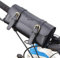 FAMKIT Handgefertigte Leder-Fahrradtasche, wasserdichte Retro-Fahrradtasche, Schnellentriegelung, Aufbewahrungstasche für Fahrradsattel, Fahrradtasche für Vorderrahmen, Fahrradzubehör
