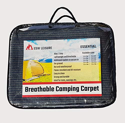 ESW Leisure New Improved Design Breathable Awning Caravan Tent Groundsheet Camping Outdoor Carpet With Additional Eyelets (2.5 x 6.5M)