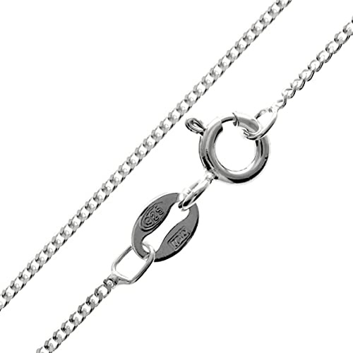SilverAmber Jewellery feine 925 Silber Italienische panzerkette mit diamantschliff - 1.1 mm - Damen Halskette silber in 36-62 cm GCH009