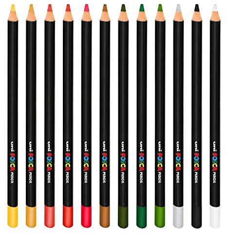 Posca Uni Buntstift – Professionelle Öl- und Wachs-Buntstifte – KPE-200 – Weihnachten 12 Stück