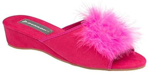 DUNLOP Womens Marilyn Wedge Heel Slipper Mules (Fuchsia B, Numeric_7)