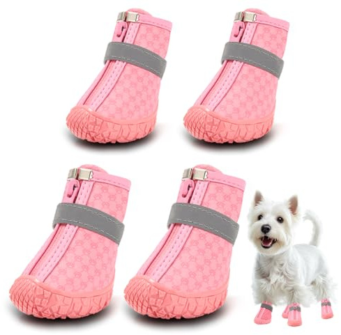 JZXOIVA Hundeschuhe, wasserdicht, Schneestiefel für kleine und mittelgroße Hunde, Welpenschuhe für den Winter, 4 Stück
