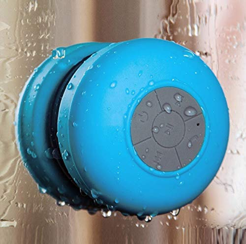 Enceinte Waterproof Bluetooth pour Samsung Galaxy A02s Smartphone Ventouse Haut-Parleur Micro Douche Petite (Bleu)