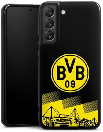 Silikon Hülle kompatibel mit Samsung Galaxy S22 Case schwarz Handyhülle BVB Borussia Dortmund Stadion